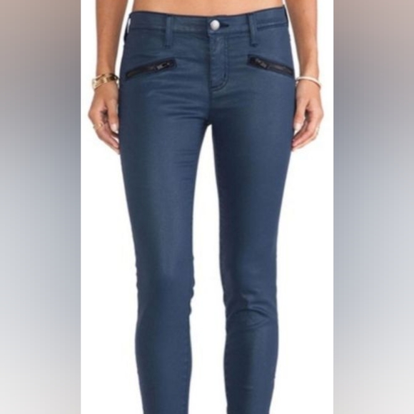 CURRENT / ELLIOTT Skinny Soho Jeans Wax Navy Blue Pants Black Zipper Ankles 26 - Picture 8 of 8